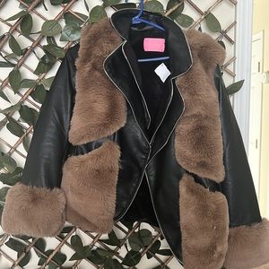 Faux Fur Coat size Large